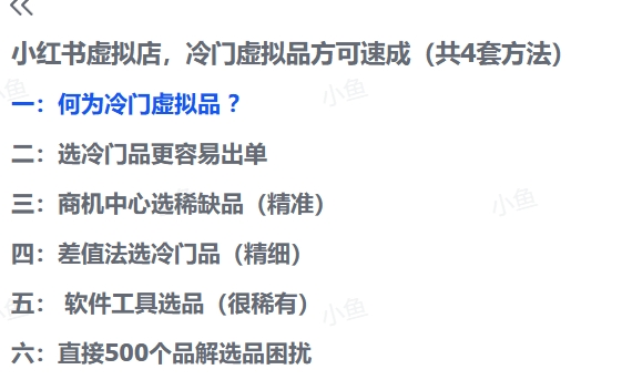 小红书虚拟店：探索冷门虚拟品的掘金之道
